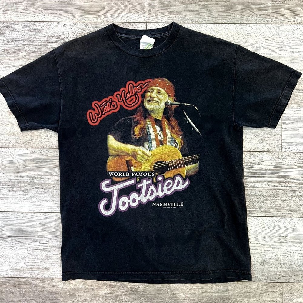 Vintage Willie Nelson Tootsies Country Music T-Shirt Size L